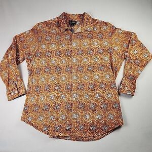 Cremieux Premium Denim Men XXL Long Sleeve Shirt Button Down Flip Cuff Retro